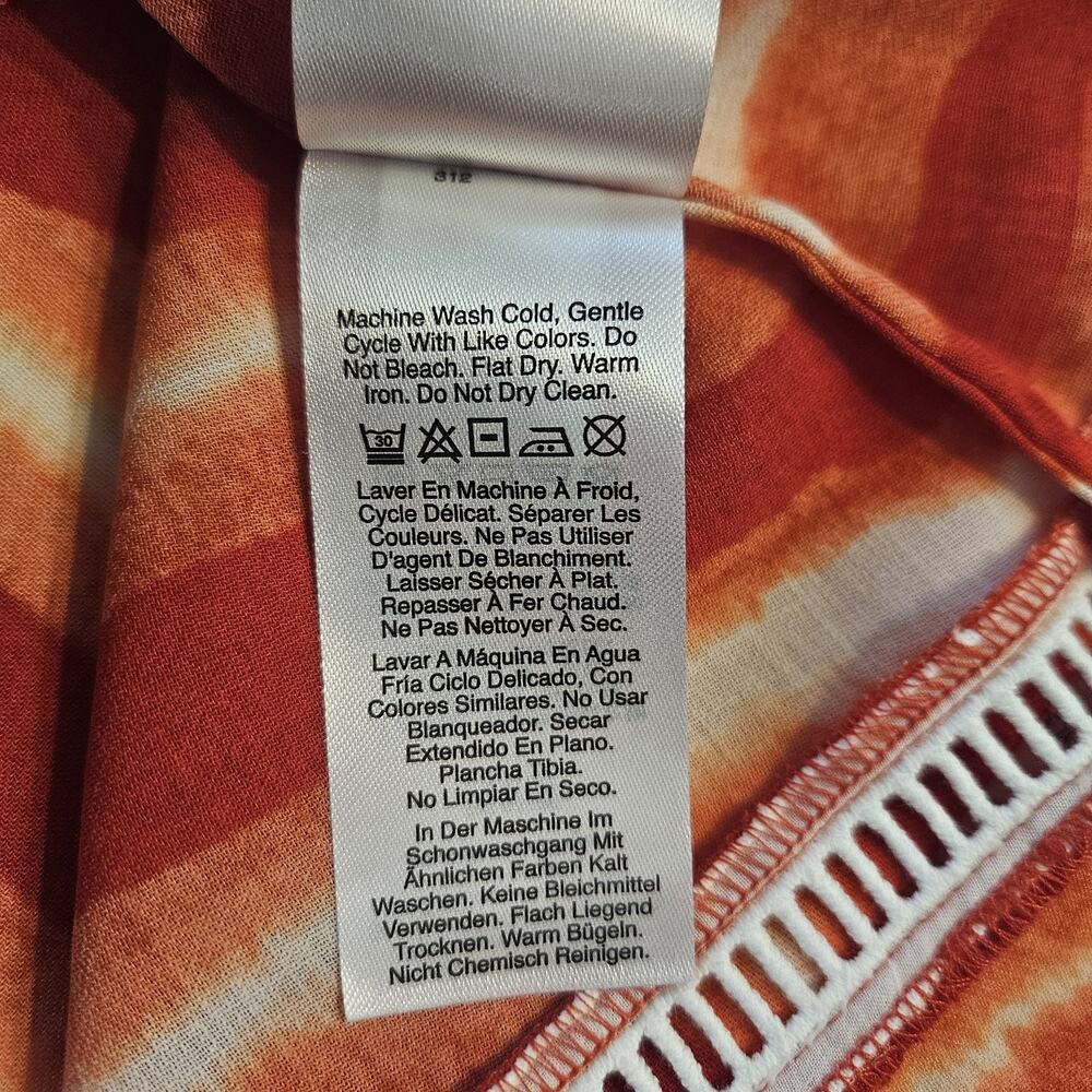 Donna Karan New York NWT Womens SM Sleeveless Tank Blouse Sunset Orange Colors - Picture 8 of 9